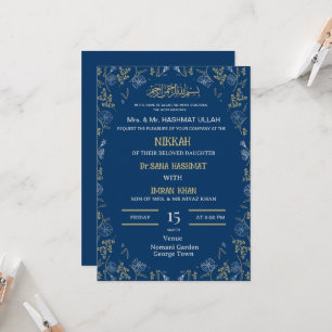 Muslimsk bröllopsinbjudan Nikkah Inbjudningar