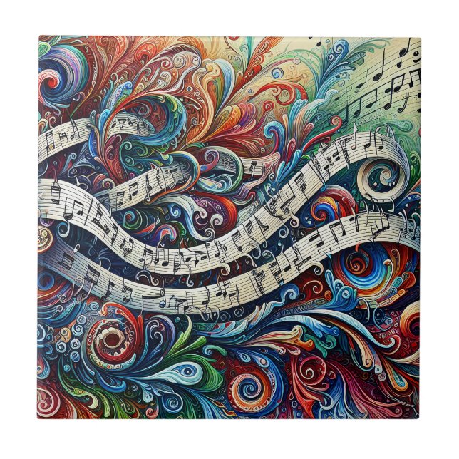 Muslimska anteckningar Graffiti Ceramic Tile Kakelplatta (Framsidan)