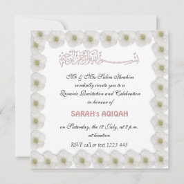 Muslimska flicka Aqiqah Inbjudningar