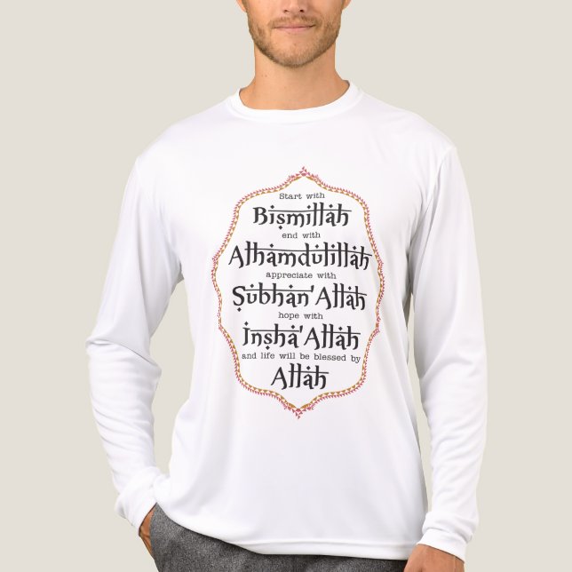 Muslimska herrars topp T-shirts kläder islamisk gå (Framsida)