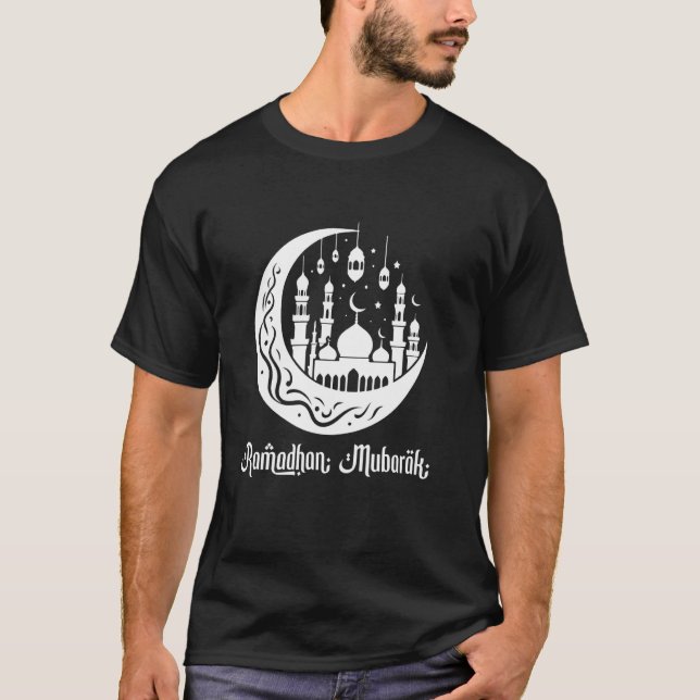 Muslimska Lycklig Ramadan 2025 Firande Mosq T Shirt (Framsida)