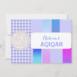 Muslimska pojke blå aqiqah Islamic Inbjudningar