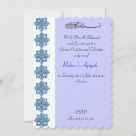 Muslimska Pojke blå aqiqah Islamic Inbjudningar