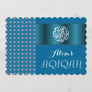 Muslimska pojke Blue Aqiqah-islamiska Inbjudningar
