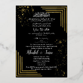 Muslimska svarta och guldfetter i lyxiska arabiska