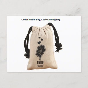 Muslin Bag, Cotton Mailing Bag, Favoritbag Vykort