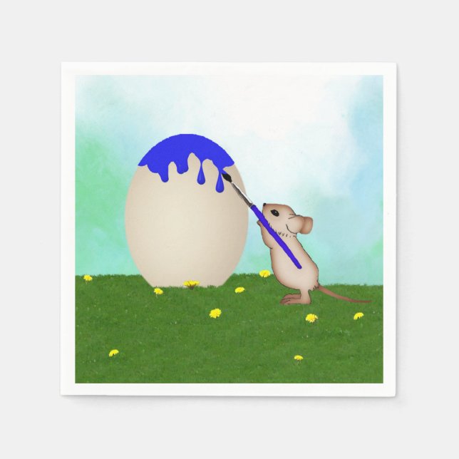 Musmålning av ett Påskägg Pappra blöjor Pappersservett (Framsidan)