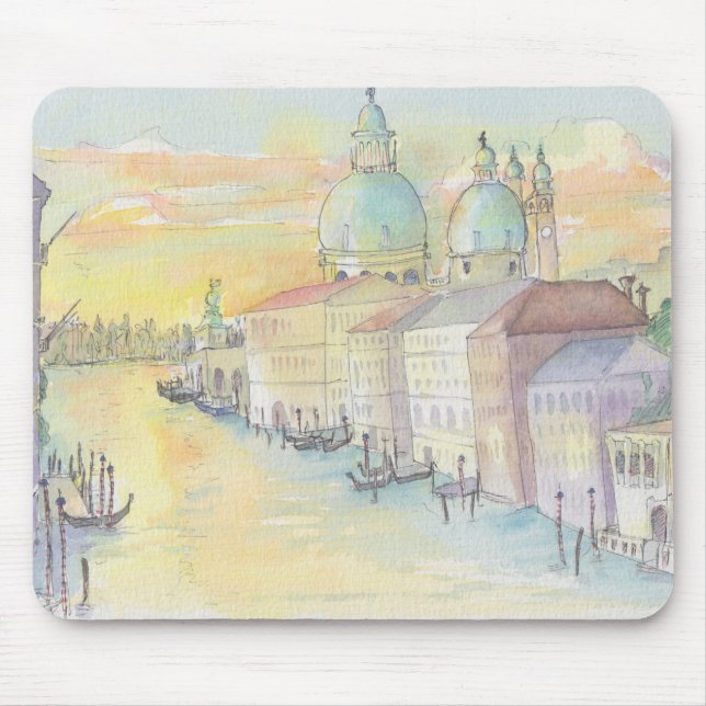 Musmatt Vattenfärgsskiss "Venedig Italien" Musmatta (Framsidan)