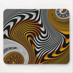 Musmatta Abstrakt Orange Svart Silver Design