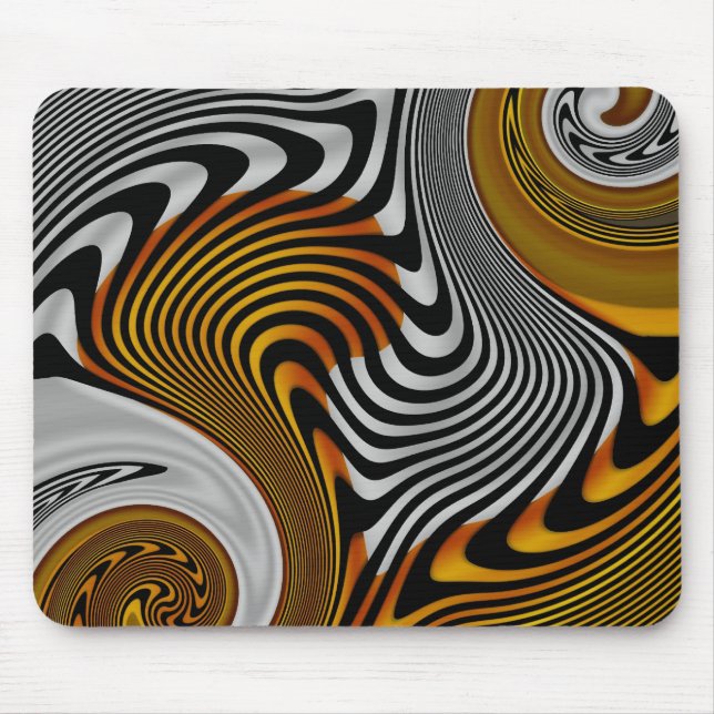 Musmatta Abstrakt Orange Svart Silver Design (Framsidan)