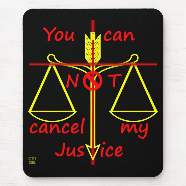 musmatta "CANCEL JUSTICE" (Framsidan)