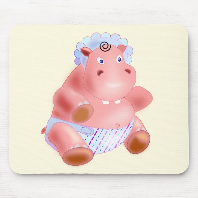 Musmatta med Lycklig Baby Hippo (Framsidan)