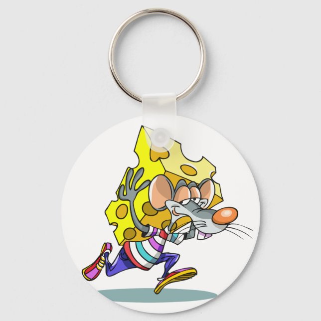 Musmatta med nyckelkedja för ost nyckelring (Framsida)