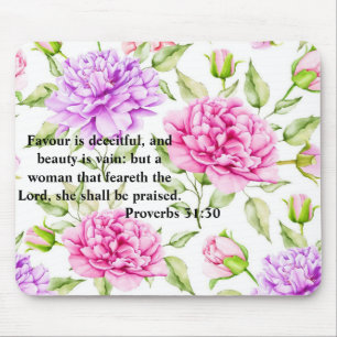 Musmatta med skript. Proverbs 31:30.