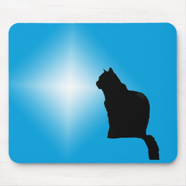 Musmatta - svart katt Silhouette och stjärna (Framsidan)