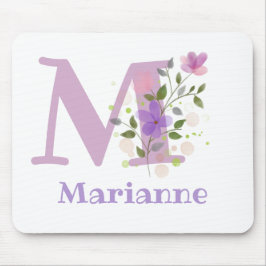 Musmattor Initial Plus Namn & Blommig Design