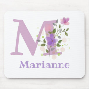 Musmattor Initial Plus Namn & Blommor Design