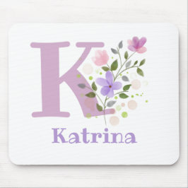 Musmattor Initial Plus Namn & Blommor Design