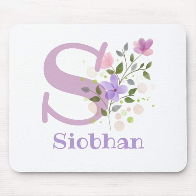 Musmattor Initial Plus Namn & Blommor Design (Framsidan)