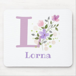 Musmattor Initial Plus Namn & Blommor Design