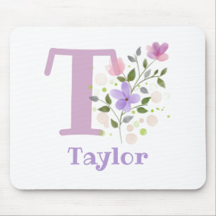 Musmattor Initial Plus Namn & Blommor Design