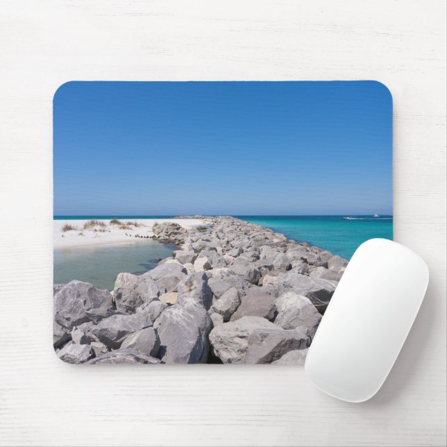 Musmattor Med Shell Island Jetty i mitten (Med mus)
