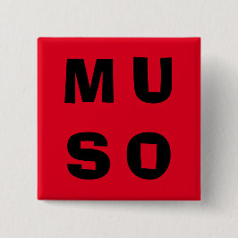 Muso Musician Contemporary Lettering Red Black Knapp