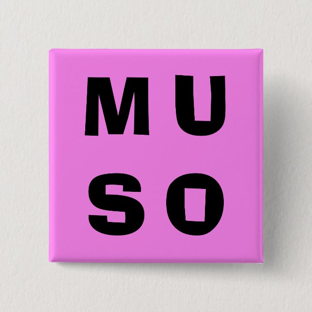 Muso Musiker Modern Bokstavsdesign Kraftig Rosa Knapp (Framsida)