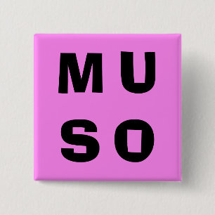 Muso Musiker Modern Bokstavsdesign Kraftig Rosa Knapp