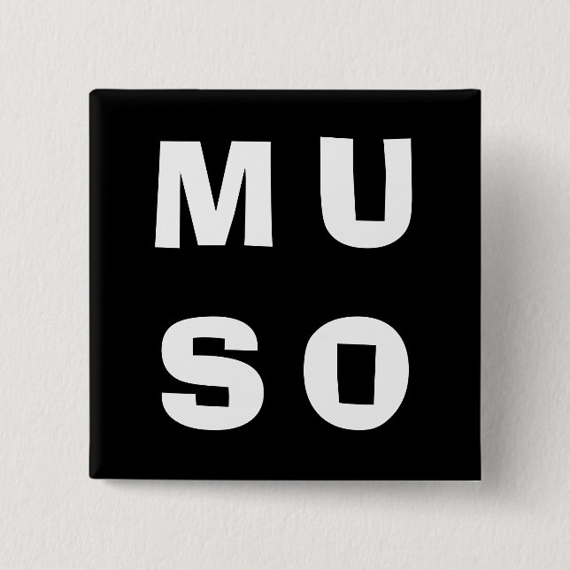 Muso Musiker Modern Minimalist Svart Vit Knapp (Framsida)