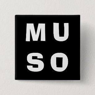 Muso Musiker Modern Minimalist Svart Vit Knapp