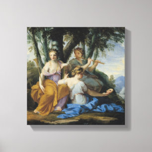 Musorna, Clioen, euterpen och thaliaen, c.1652-55 Canvastryck