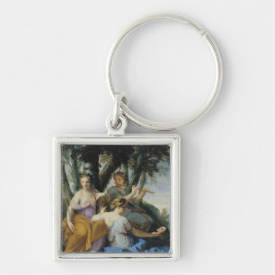 Musorna, Clioen, euterpen och thaliaen, c.1652-55 Fyrkantig Silverfärgad Nyckelring