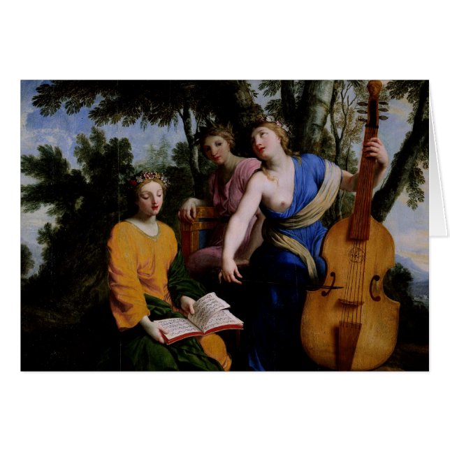 Musorna Melpomene, Erato och Polymnia, 1652-55 Hälsningskort (Framsidan Horizontal)