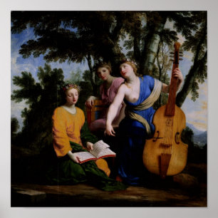 Musorna Melpomene, Erato och Polymnia, 1652-55 Poster