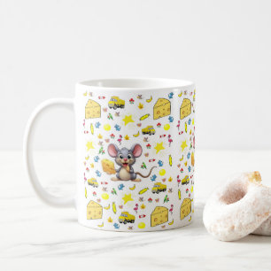 Musost Cheddar Katt Fågel Lastbilar Gula Stjärnor Kaffemugg