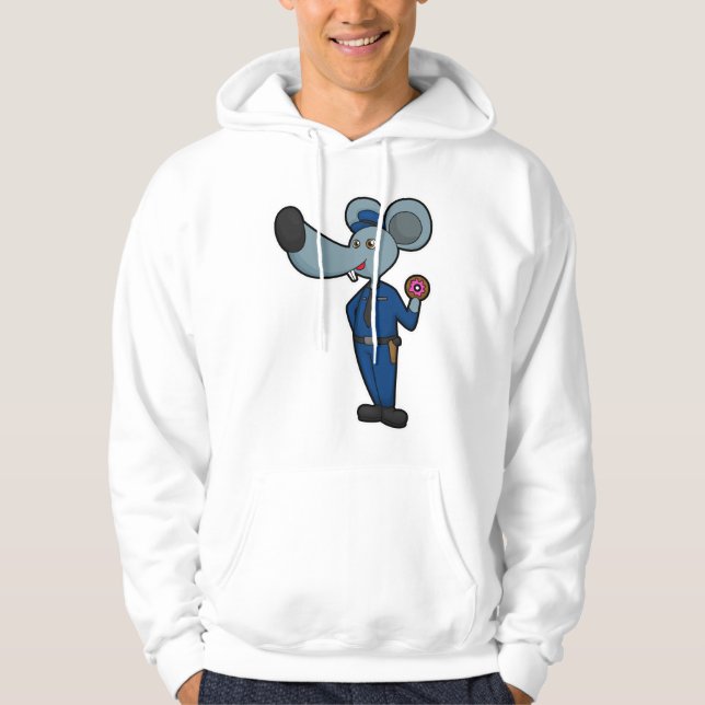 Musse som polis med Donut Hoodie (Framsida)