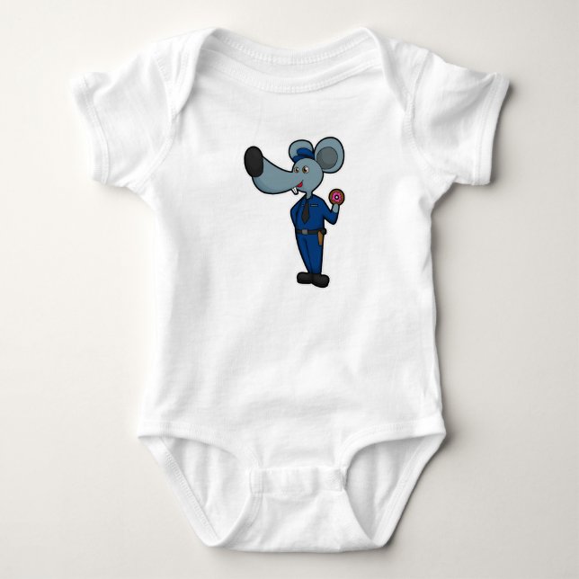 Musse som polis med Donut T Shirt (Framsida)