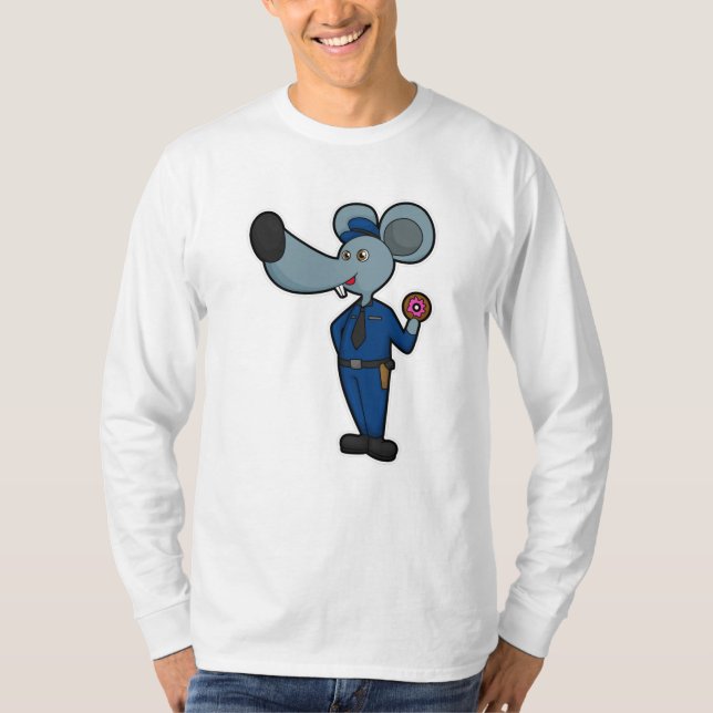 Musse som polis med Donut T Shirt (Framsida)