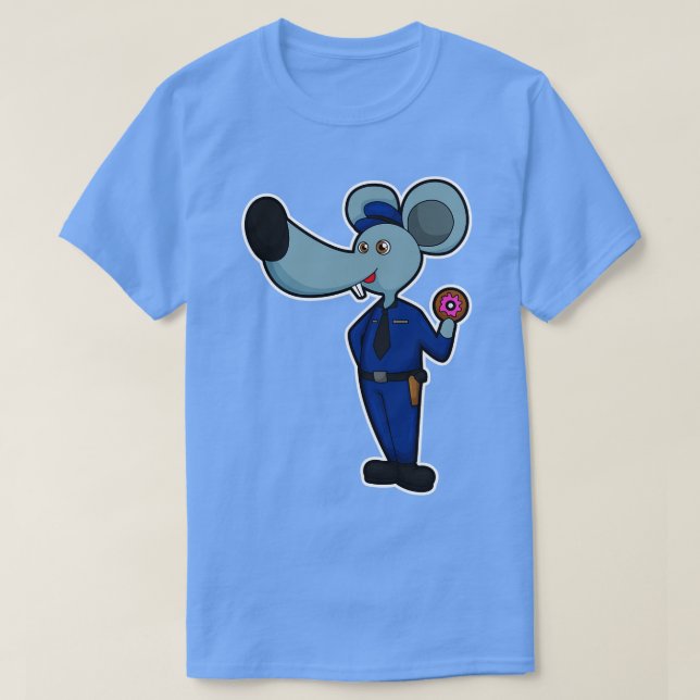 Musse som polis med Donut T Shirt (Design framsida)