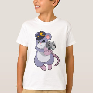 Musse som polistjänsteman med polishalt t shirt
