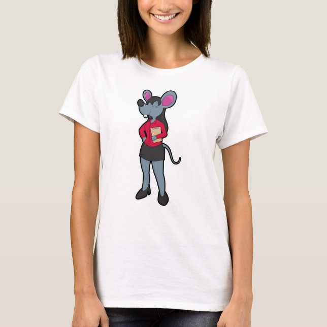 Musse som sekreterare vid Anteckningsblocket T Shirt (Framsida)