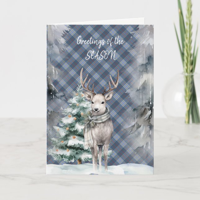 Musselburgh Modern Tartan Christmas Holiday Card Helgkort (Framsida)