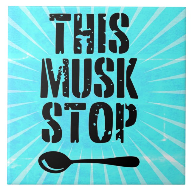Mussen stoppar stencil | Liberal Spoon Kakelplatta (Framsidan)