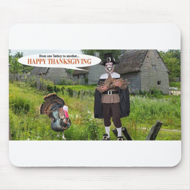 Mussepad. happy thanksgiving kalkon musmatta (Framsidan)