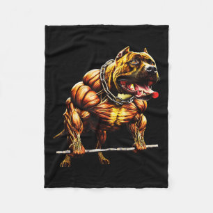 Mussla Pitbull PowerlyftBeast Gym Animal Str Fleecefilt