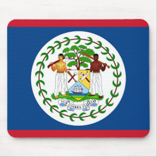 Musslor med Flagga Belize Musmatta