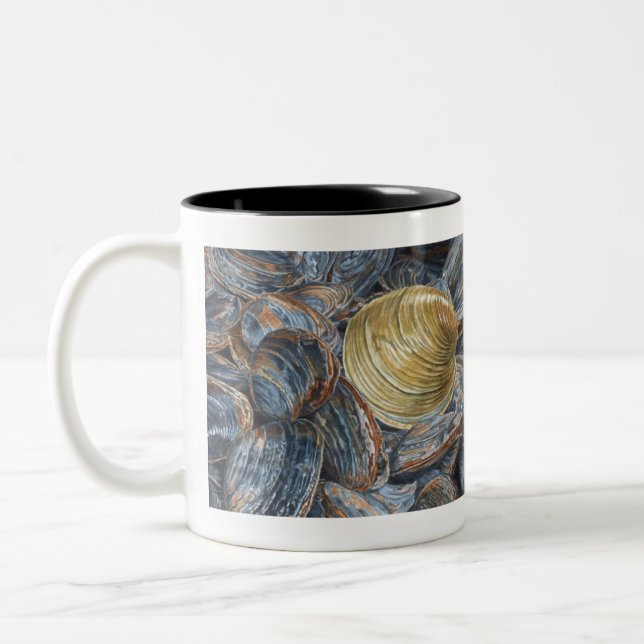 Musslor och Quahog skal Två-Tonad Mugg (Vänster)