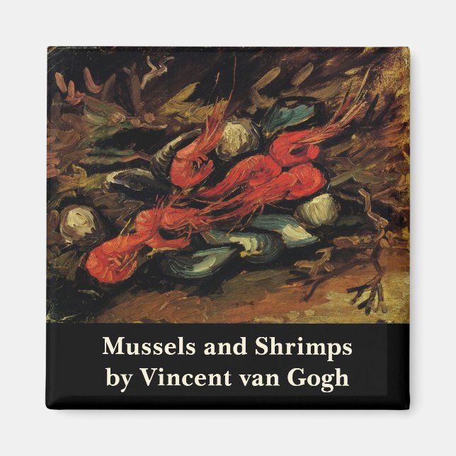 Musslor och räkor av Vincent van Gogh Magnet (Framsidan)