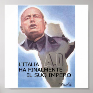 Mussolini Italienska Öster Afrika Poster
